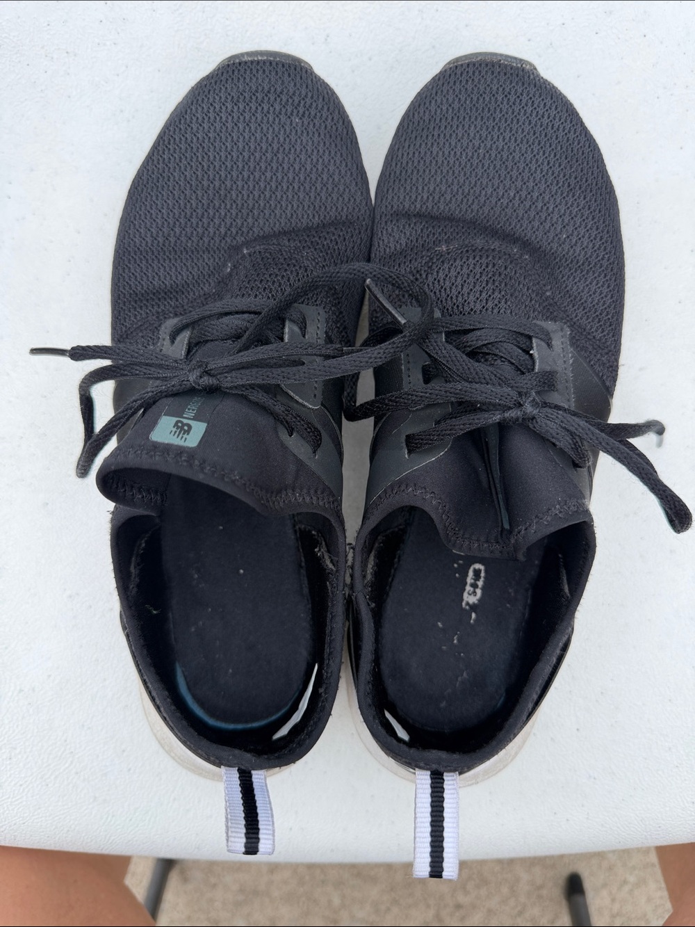 New Balance Women's Black Knit Lace-Up Sneakers